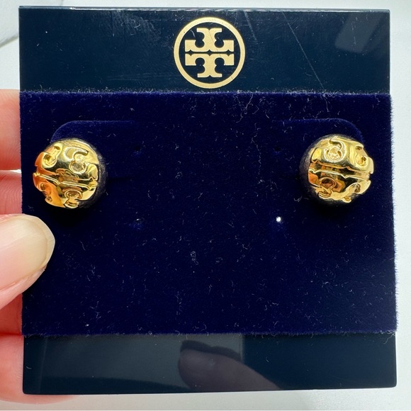 Tory Burch Jewelry - Tory Burch Logo Gold Stud Earrings